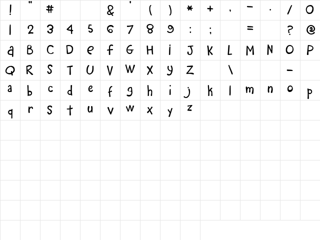 2Peas Gimme Coffee Regular  glyph index