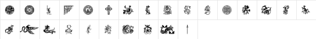 Celtics Regular  glyph index