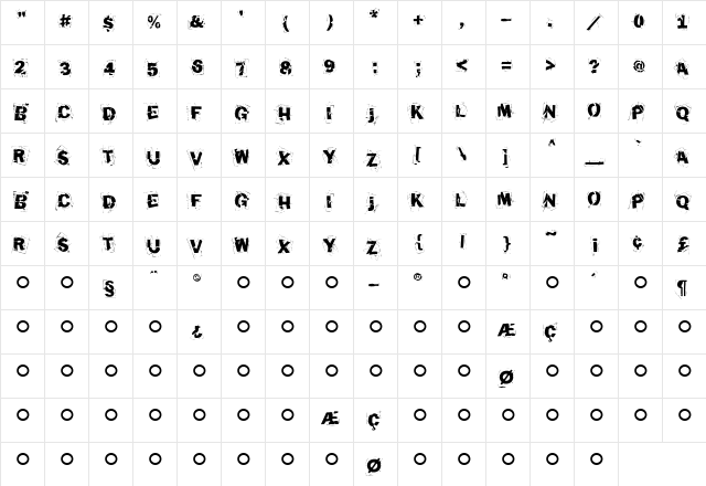 HouseArrest Medium  glyph index