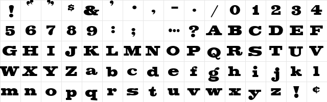 4 Big Sur DNA Regular  glyph index
