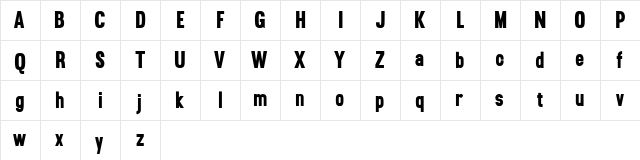 Brotherton Free Font Regular  glyph index