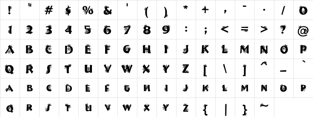 DJ Web Regular  glyph index