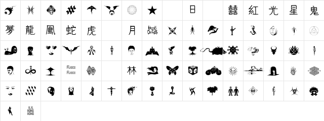 Hong's 3 Dings Regular  glyph index