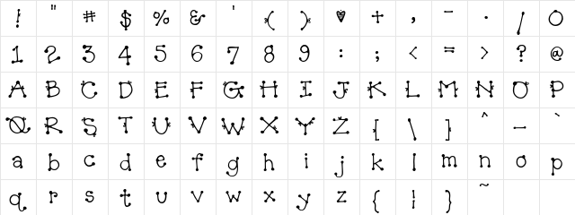 DJ Doodlers Regular  glyph index