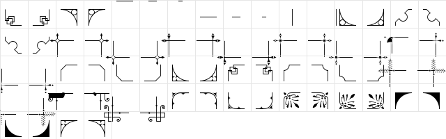 HotmetalBorders Medium  glyph index