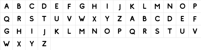 Comodo Free Vintage Regular  glyph index