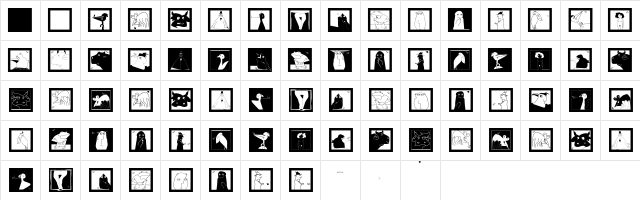 MouseArt Regular  glyph index