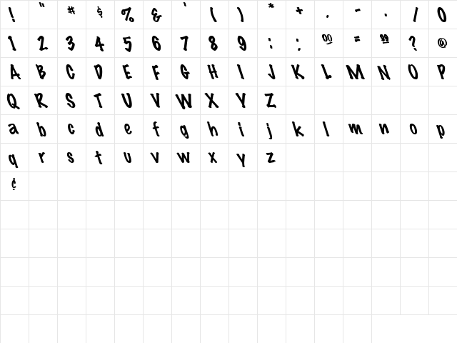 Deadzone 3 Regular  glyph index
