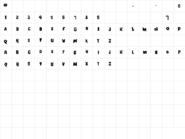 Deanna Regular  glyph index