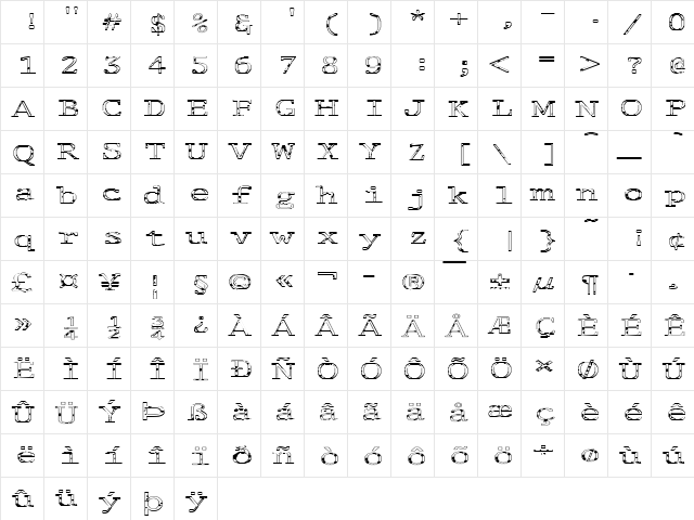 FZ DIGITAL 1 SPOTTED EX Normal  glyph index