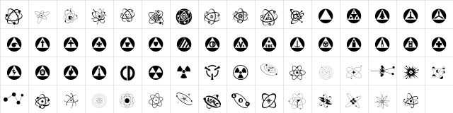 Atomica Regular  glyph index