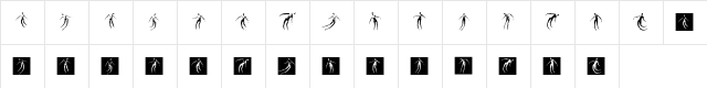 Body Moving Regular  glyph index
