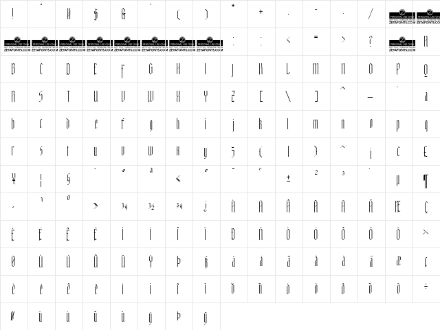 Adlibitum Light  glyph index