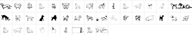 Doggy Bag Regular  glyph index