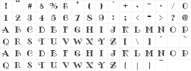 Just Married Regular  glyph index
