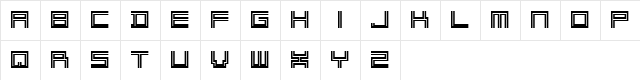 2 Lines Regular  glyph index