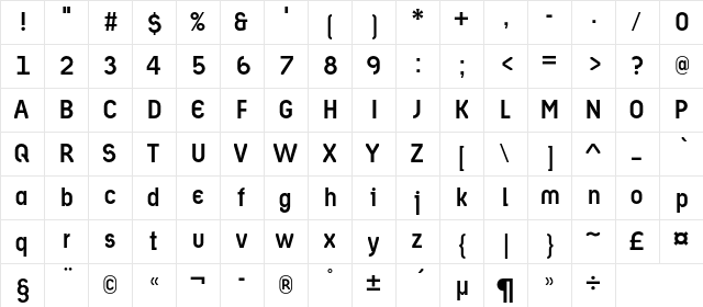 AriergardMediumC Regular  glyph index