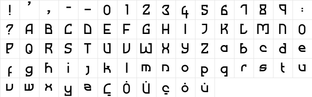 Mused Regular  glyph index