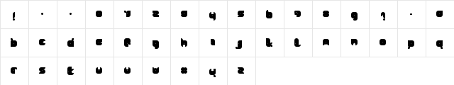 01.BASE Regular  glyph index