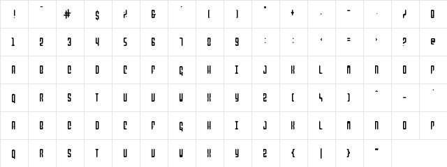 Roundeur Regular  glyph index