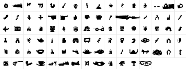 Blockhead IllustBlackFace  glyph index