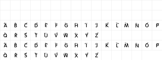 Spider Man Regular  glyph index