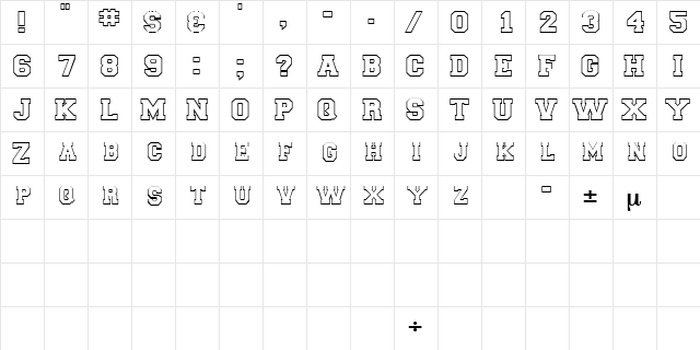 LetterSweaterOpenSCapsSSK Bold  glyph index