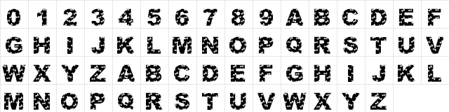 LMS Cut It Out Regular  glyph index