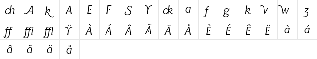 Bitstream Chianti Italic Alternate  glyph index