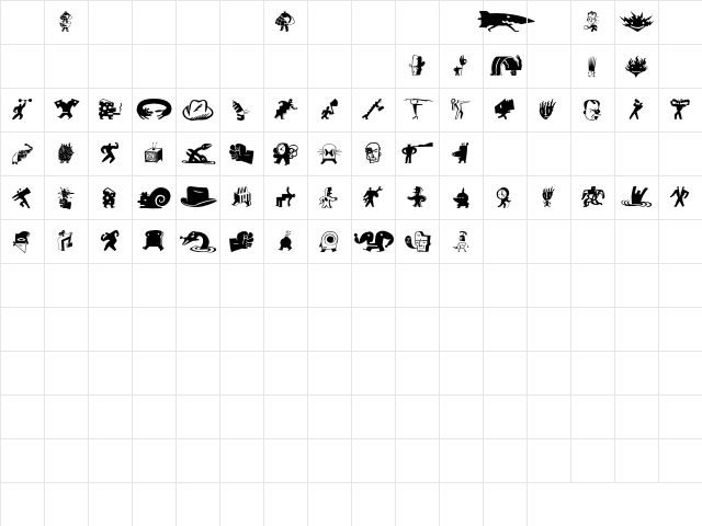 BigCheeseDark Roman  glyph index