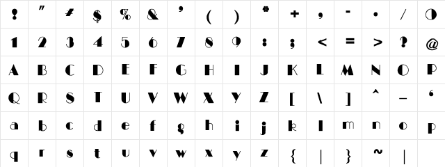 BIGCITY-Normal Regular  glyph index