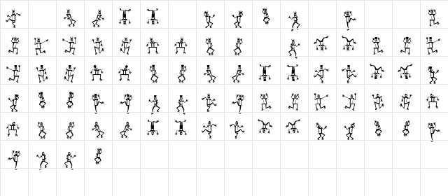 Mr Robo Funk Regular  glyph index