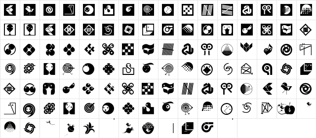 Geoplays Regular  glyph index