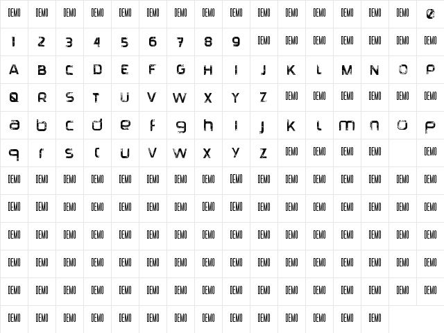 Tranquila DEMO Regular  glyph index
