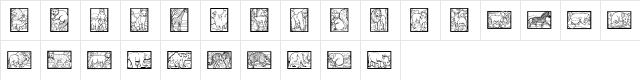 WWAnimalPrints Regular  glyph index