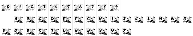 Artistic License Regular  glyph index