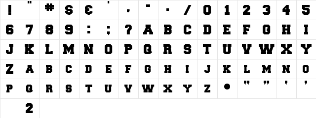 CollegeJersey   glyph index