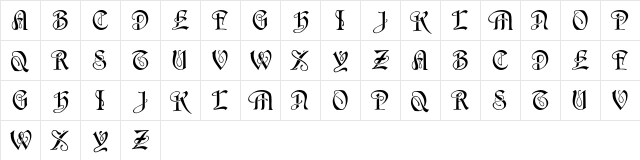 HorstCapitals Regular  glyph index