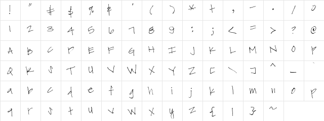 CK Andie Regular  glyph index