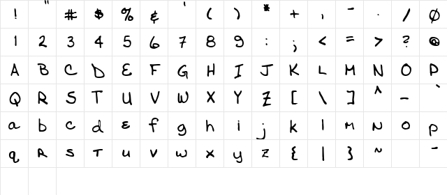 Vanduyn Regular  glyph index