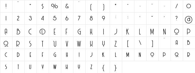 Billionaire Medium Grunge Medium Grunge  glyph index
