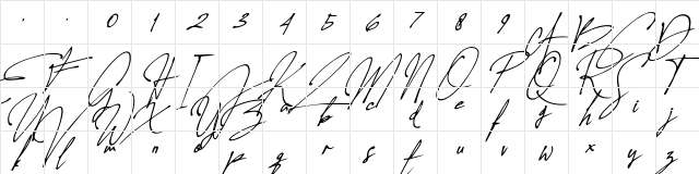 Allison Tessa Oblique  glyph index