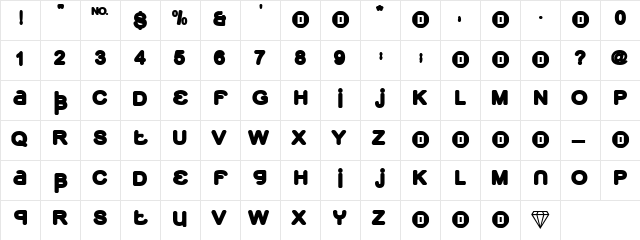 BigDiamonds Regular  glyph index