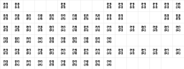 Alpa Code Regular  glyph index