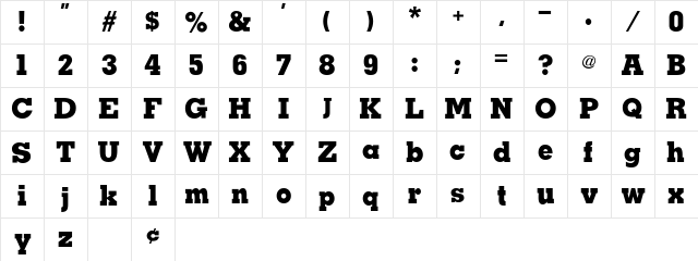 TaralaneSSK Bold  glyph index