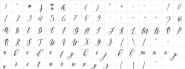 Leadent Script Light  glyph index