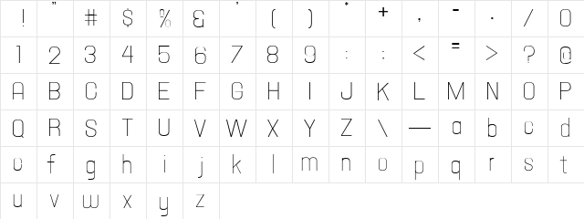 Hallandale Text Light JL Regular  glyph index