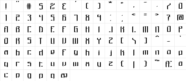 Brigadoom Wide BRK Normal  glyph index