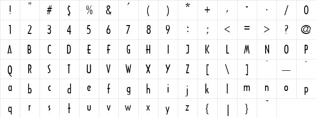 COSMI006 Regular  glyph index