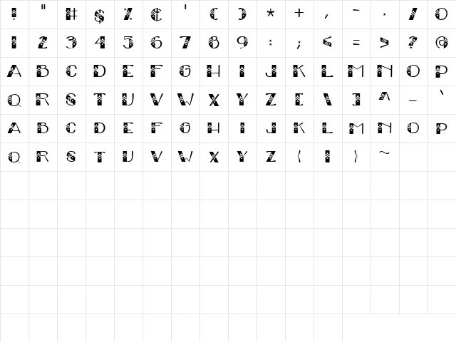 LD Enlisted Regular  glyph index